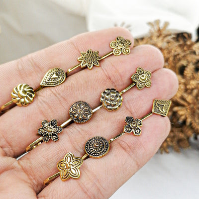 Golden Oxidized Nose Clips – 12 Elegant Designs