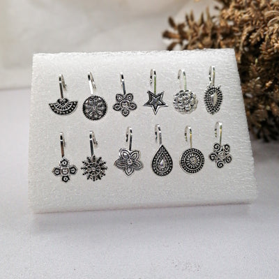 Silver & Golden Oxidized Nose Clips – 12 Elegant Designs