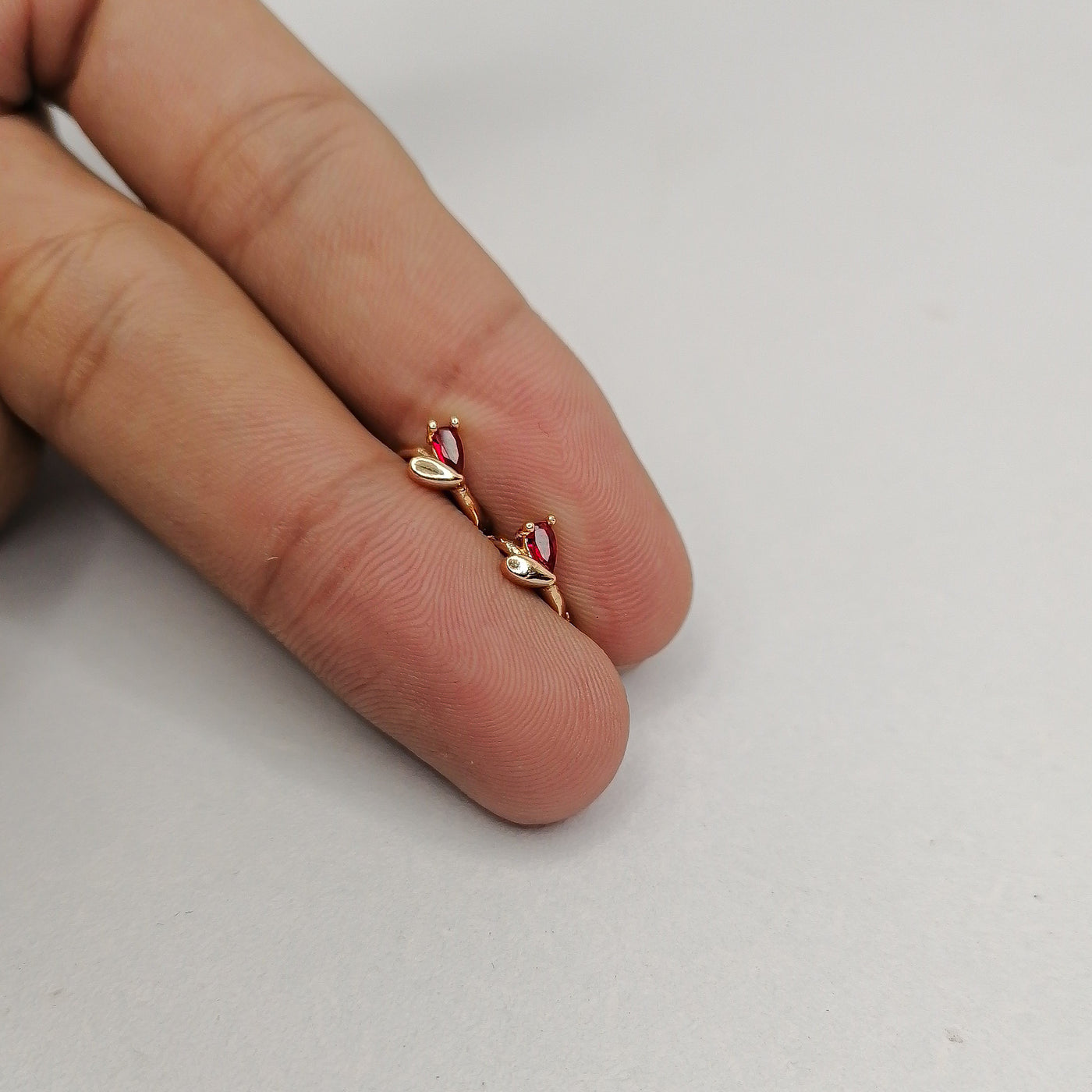 5mm Red Heart Hoop Earrings