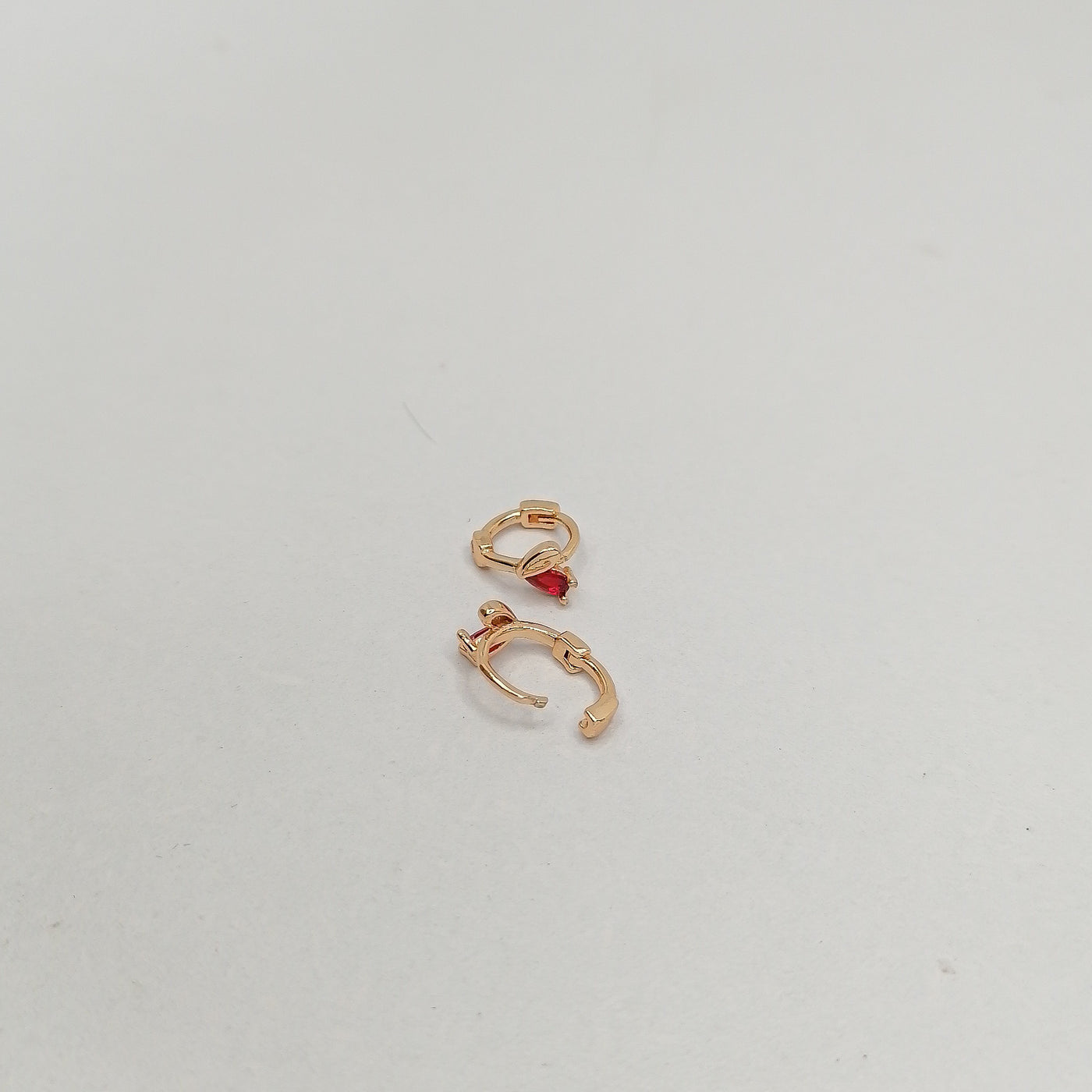 5mm Red Heart Hoop Earrings