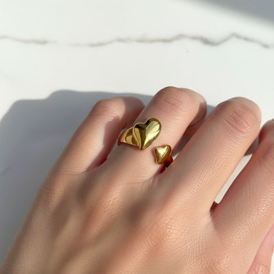 Double Heart Daily Wear Girls Ring – Adjustable