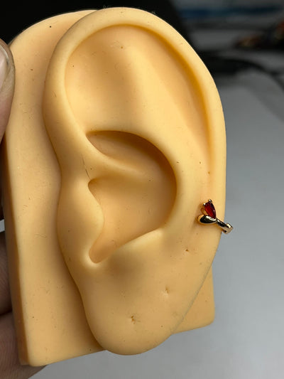 5mm Red Heart Hoop Earrings