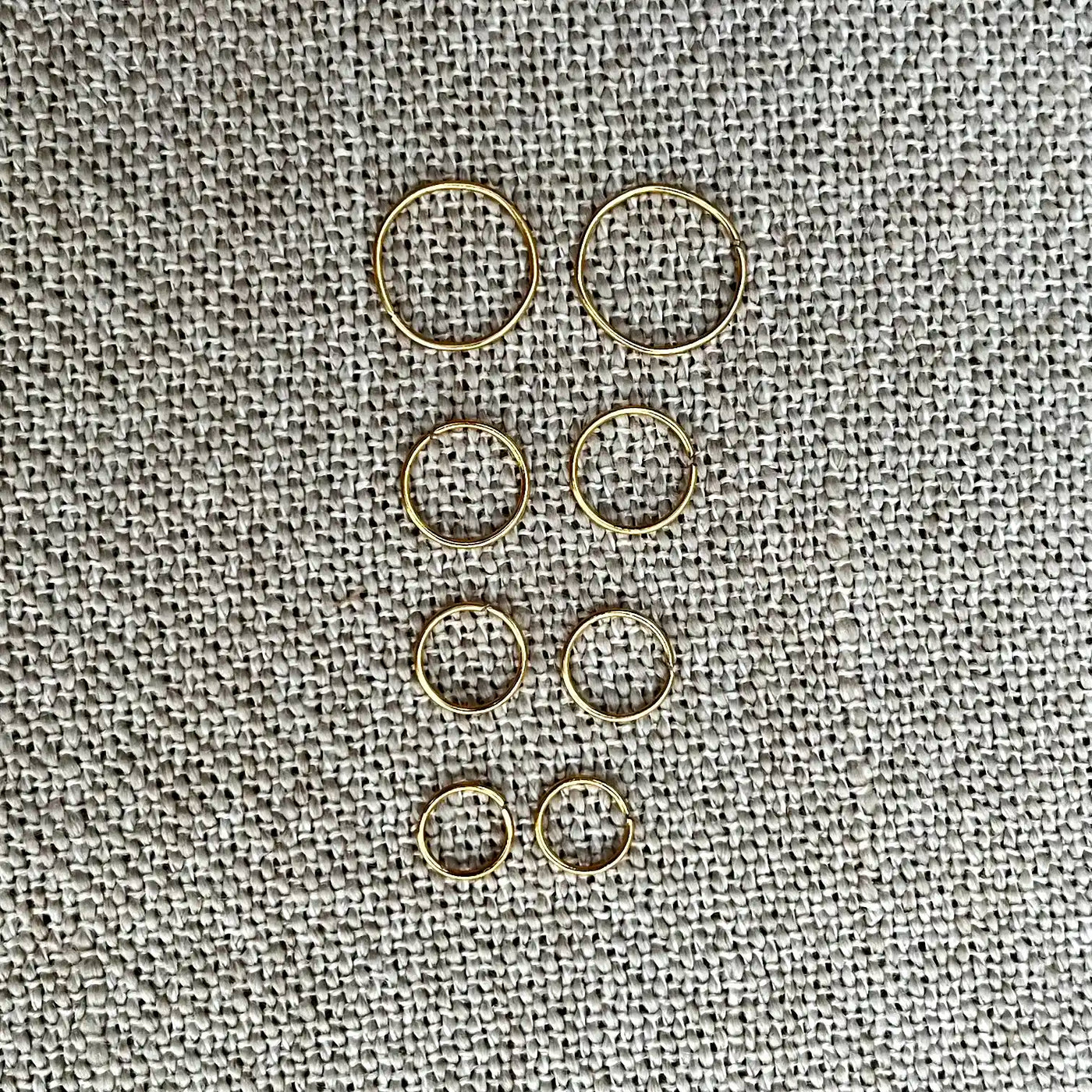 Endless Hoop Earrings Set | Gold Plated (6mm–12mm) Sizes | Pack of 5 & 10 Pairs