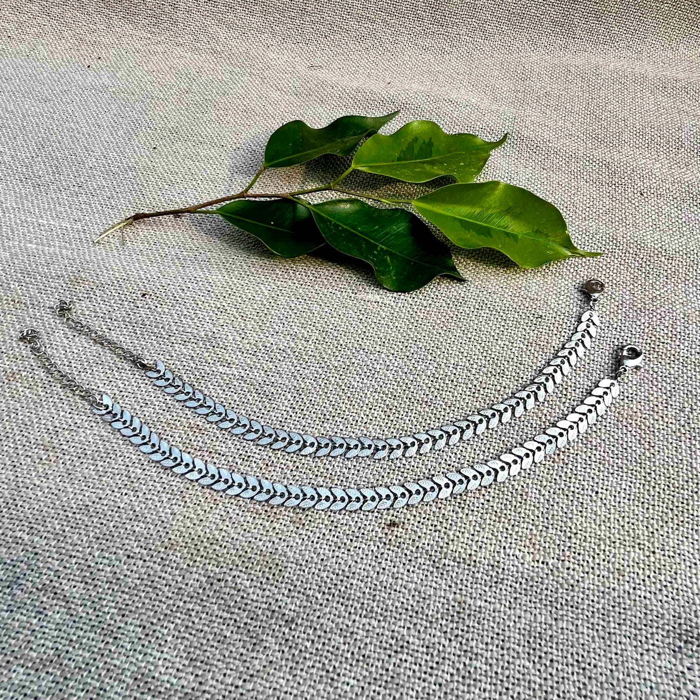 Silver Fishbone Anklet/Bracelet