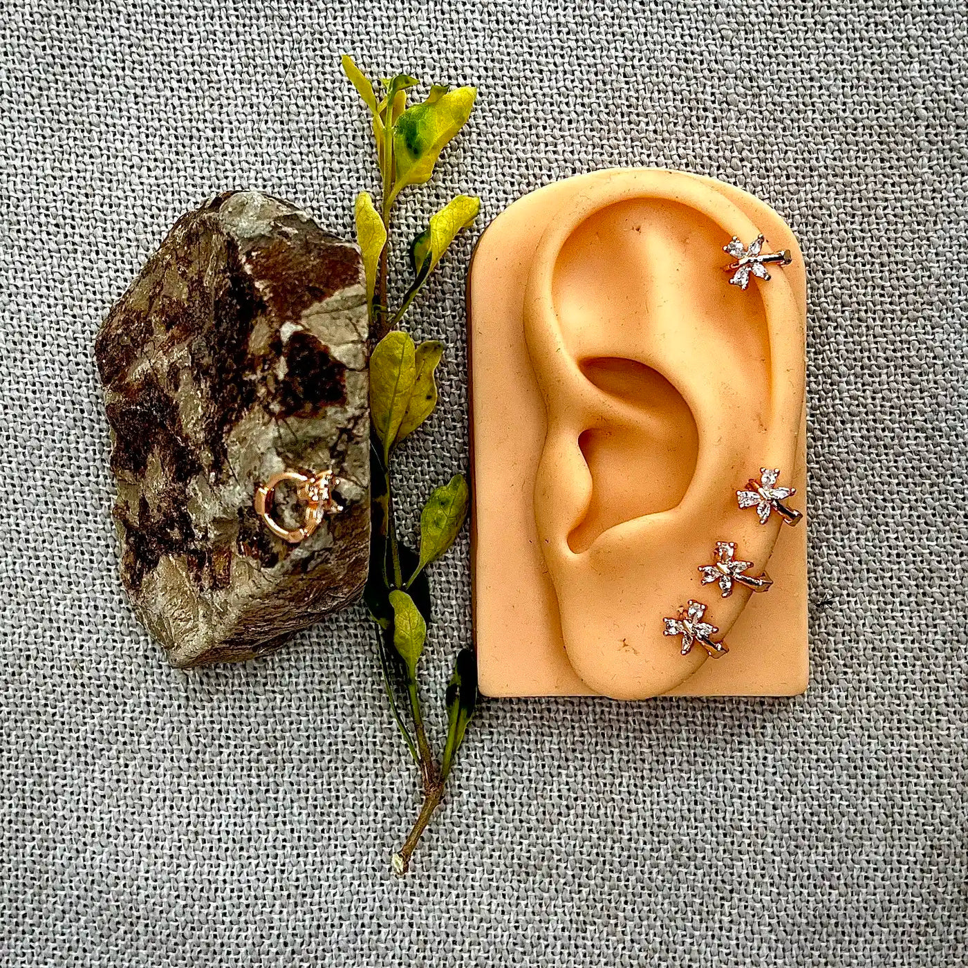 7mm Butterfly Hoop Earrings