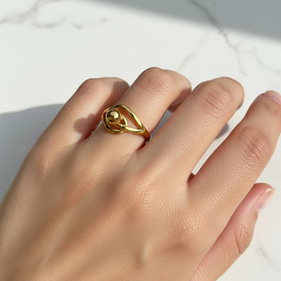 Mini Ball Broach Daily Wear Girls Ring – Adjustable