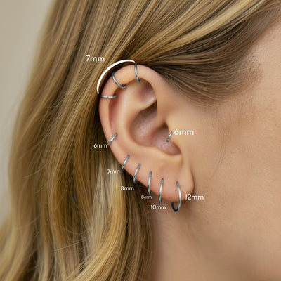 Endless Hoop Earrings Set | Stainless Steel (6mm–12mm) Sizes | Pack of 5 & 10 Pairs