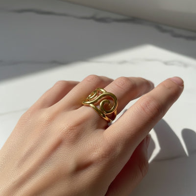 Swirl Pattern Daily Wear Girls Ring – Adjustable