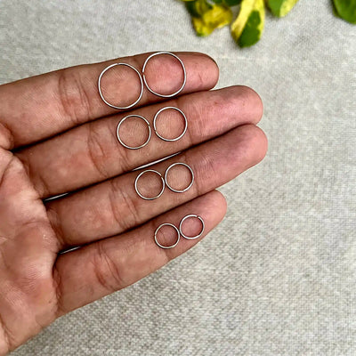 Endless Hoop Earrings Set | Stainless Steel (6mm–12mm) Sizes | Pack of 5 & 10 Pairs