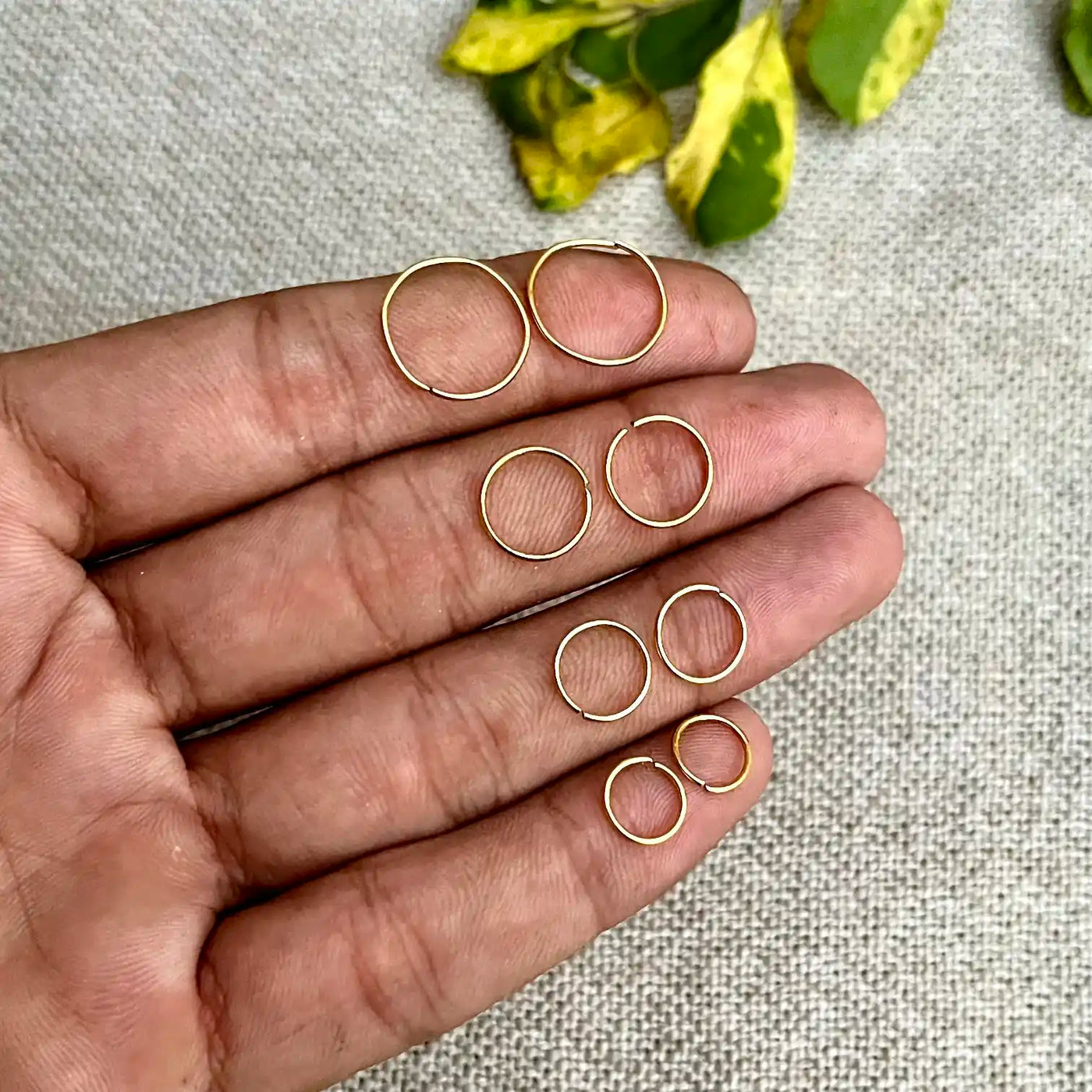 Endless Hoop Earrings Set | Gold Plated (6mm–12mm) Sizes | Pack of 5 & 10 Pairs